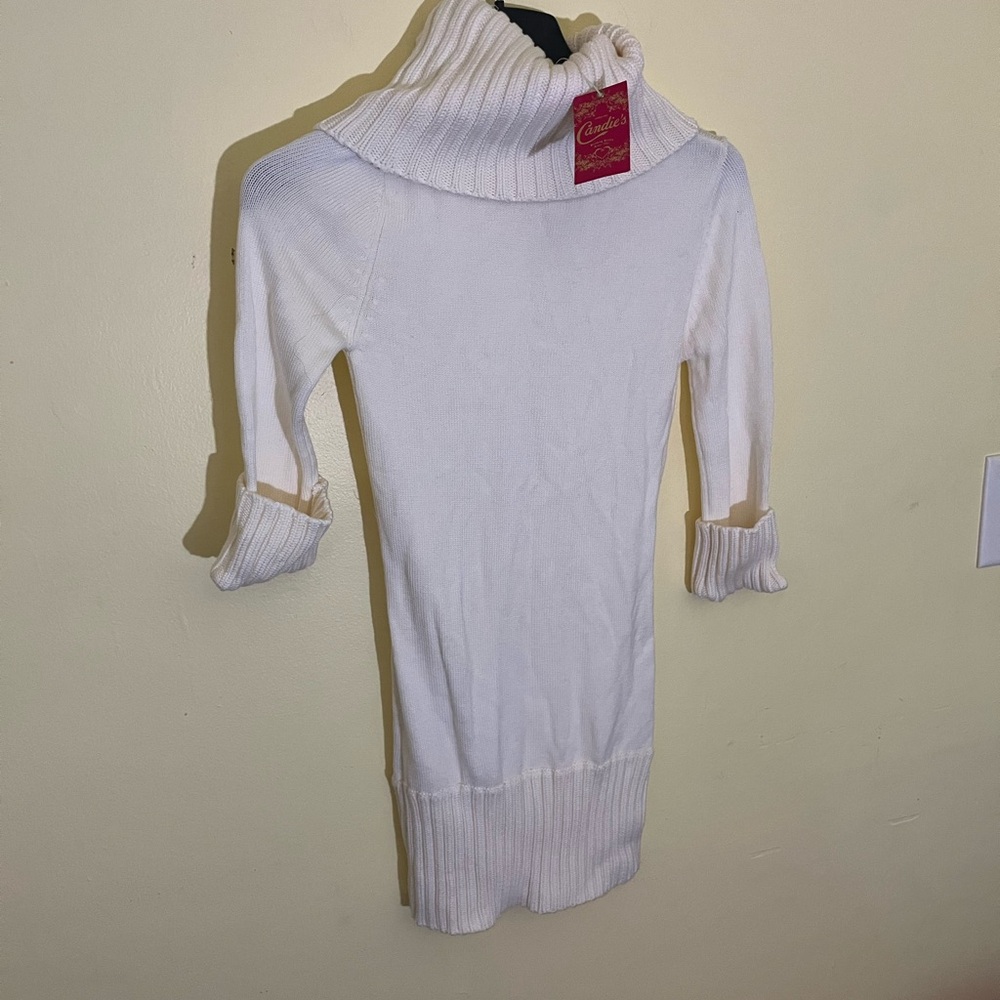 Candie's Cream Ribbed Turtleneck Sweater Medium NWT - Picture 7 of 8